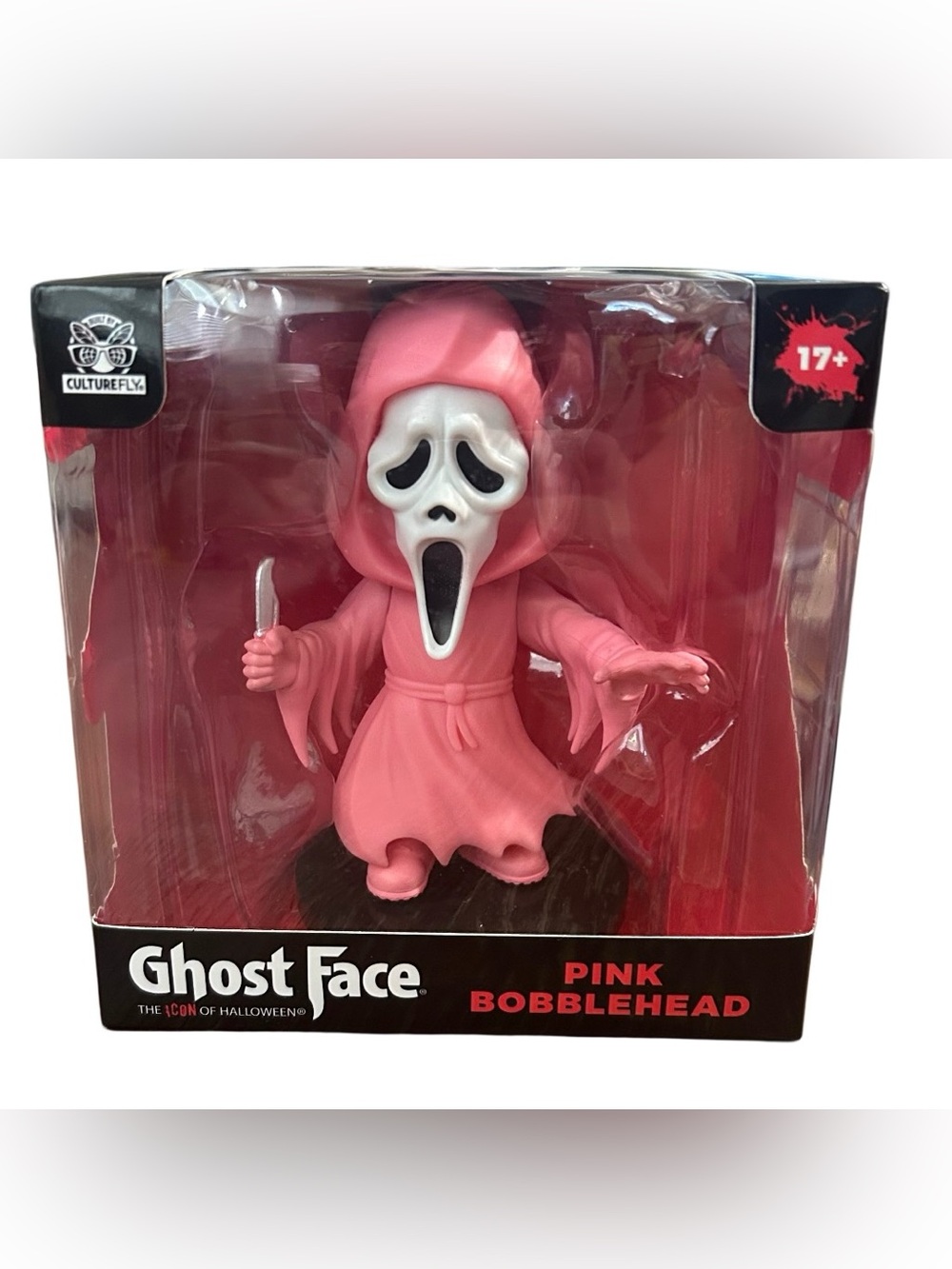 Ghost Face Pink Bobble Head Car Dash Dancer Horror Icon Halloween CultureFly New